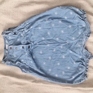 Carters Blue Sleeveless Baby Romper, 12m